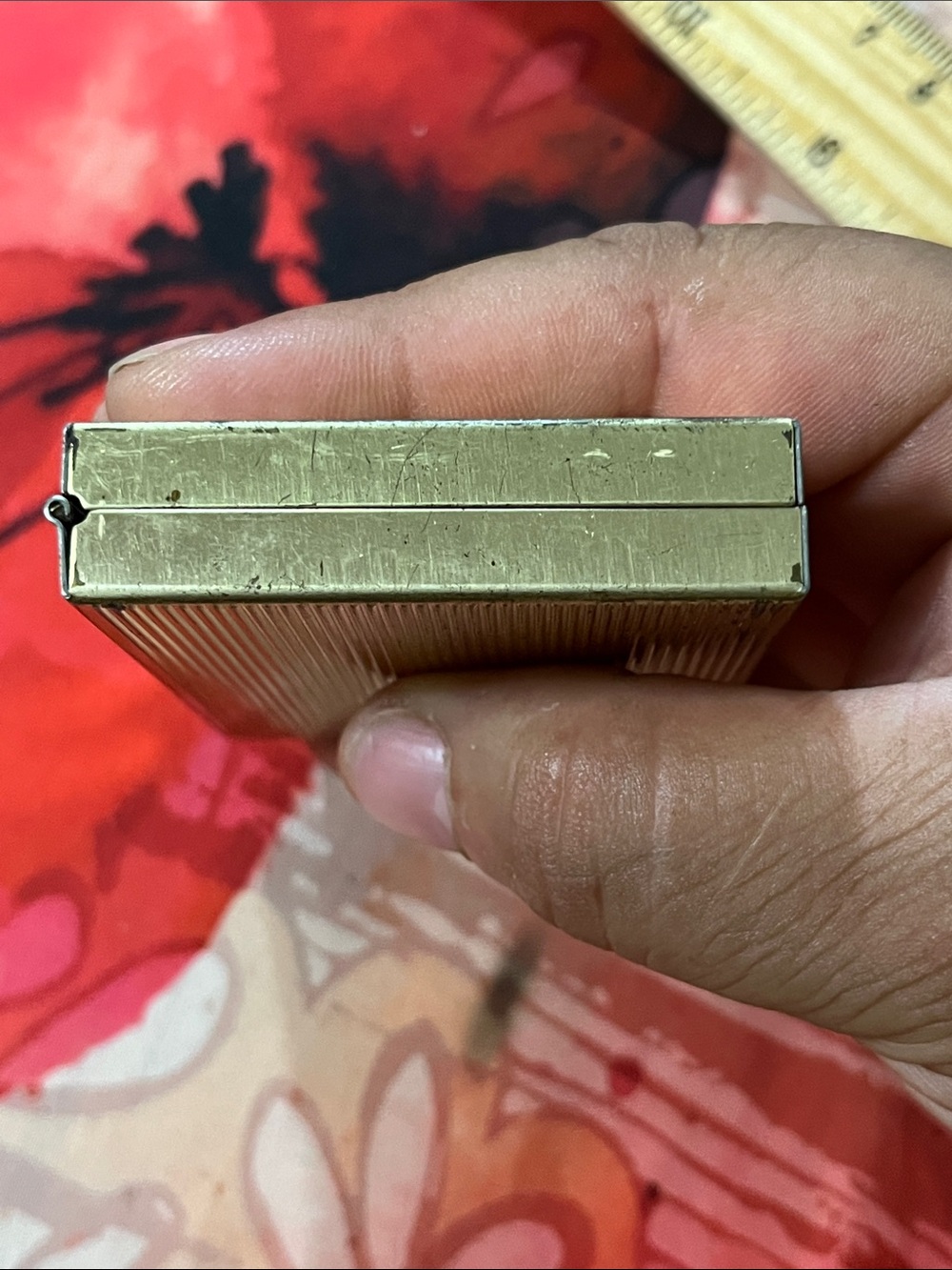 Antique Silver Engraved Rectangular Compact Case - Picture 5 of 13